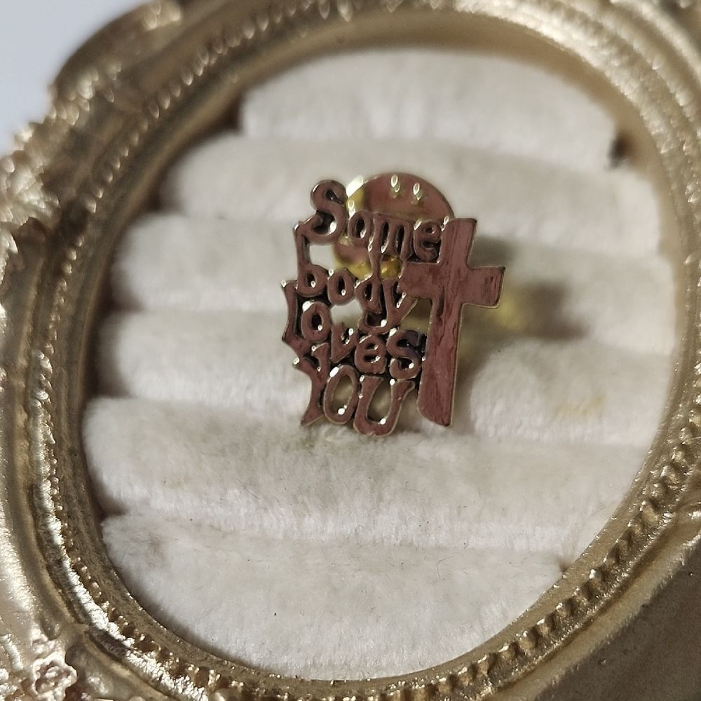 Somebody Loves You Cross Vintage Lapel Pin